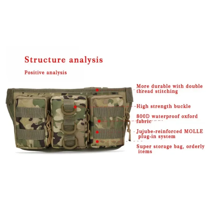 Tactical Men Waist Pack Hiking Waist Bag Outdoor Hunting Sports Bags Climbing Camping Fan Battlefield Fight Tactical Package