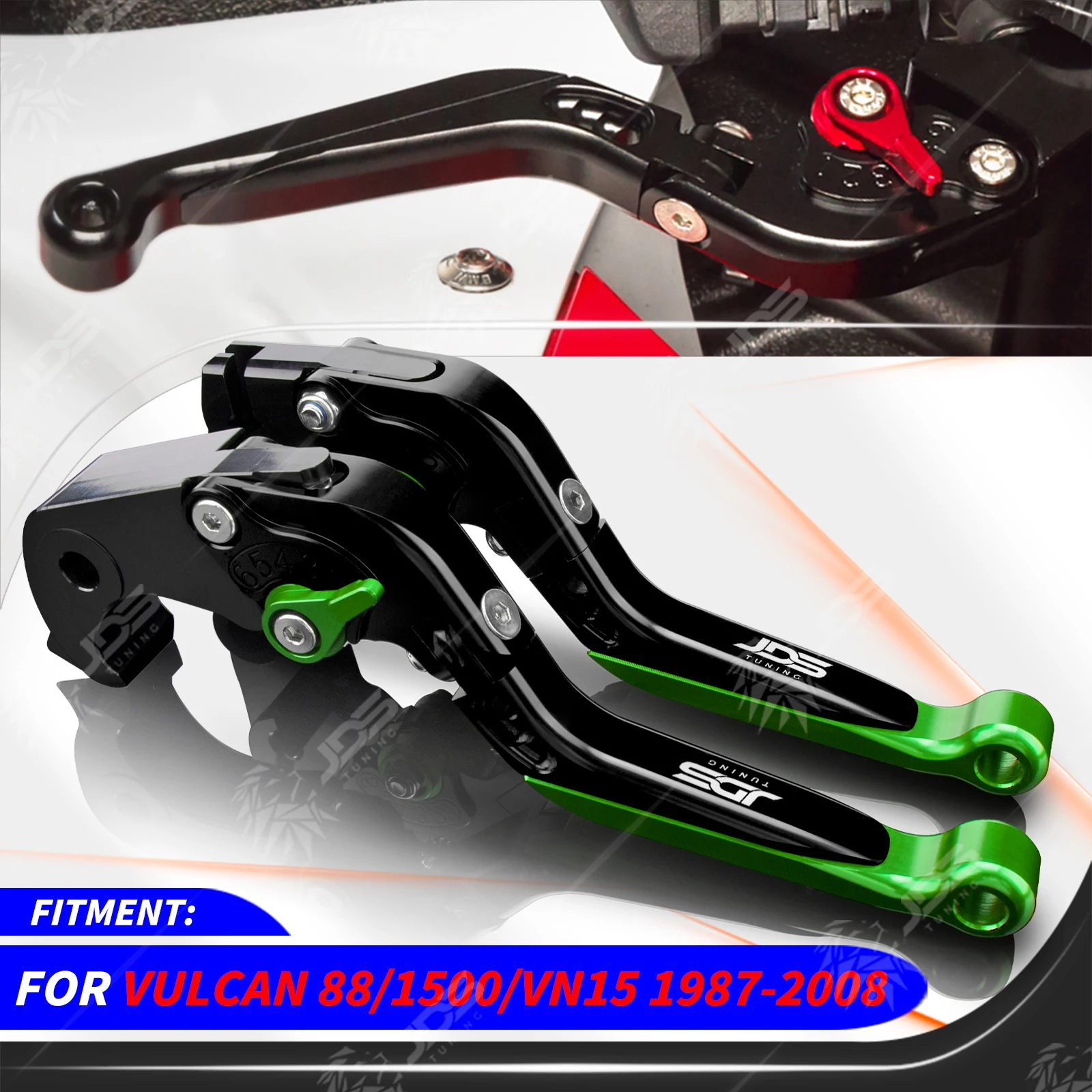 

For Kawasaki VULCAN 88/VULCAN 1500/VN15/VN1500 1987-2008 Clutch Lever Brake Lever Set Foldable Adjustable Handle Levers Parts