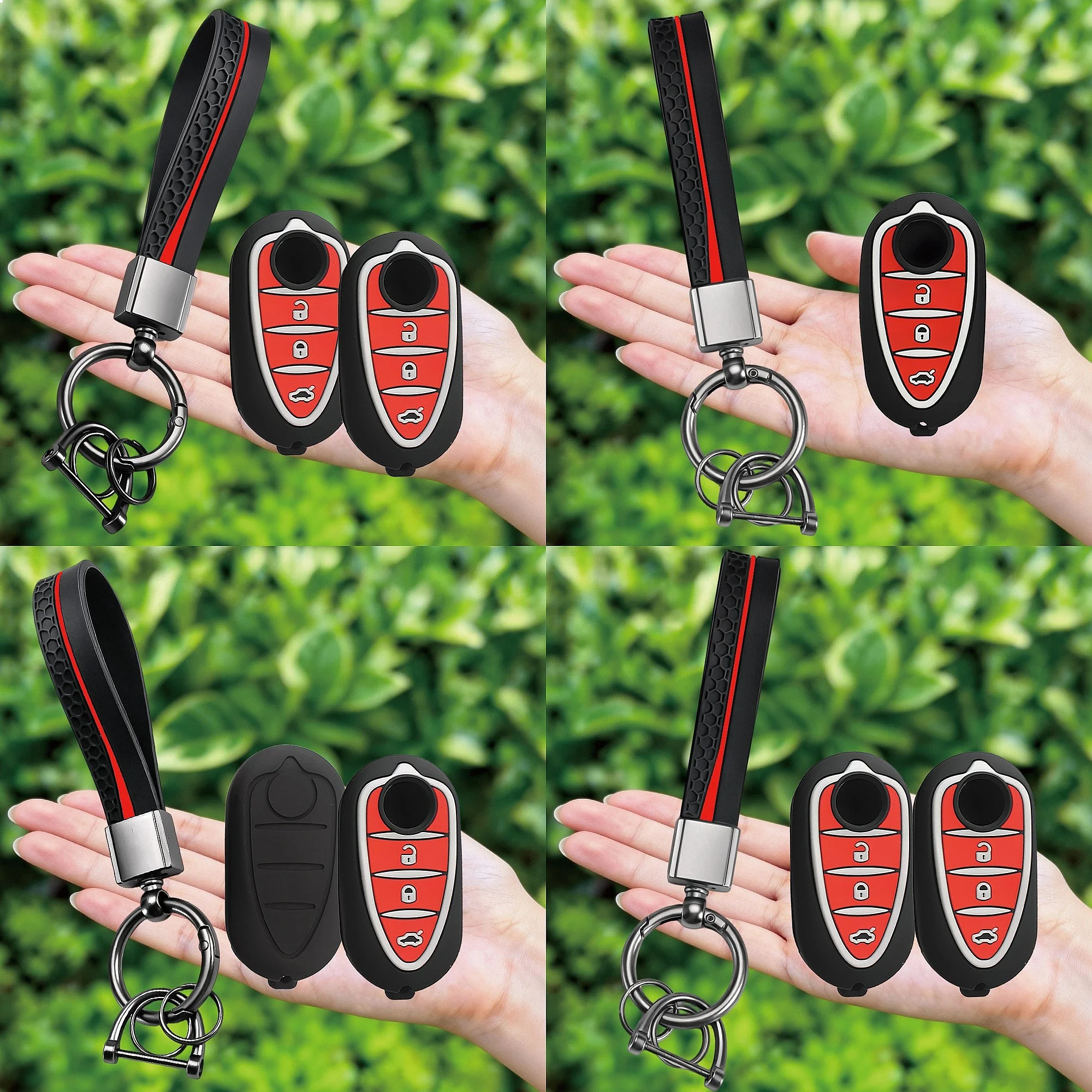 Keychain Silicone Key Cover For Alfa Romeo Giulietta Myth Junior 4C Mito 159 GTO GTA Car Remote Key Fob Cover
