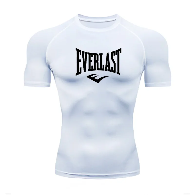 EVERLAST Mens long Sleeved Compression T-Shirt Sun Protection Second Leyer Skin Running Fitness Rash Prevention Training Clothes