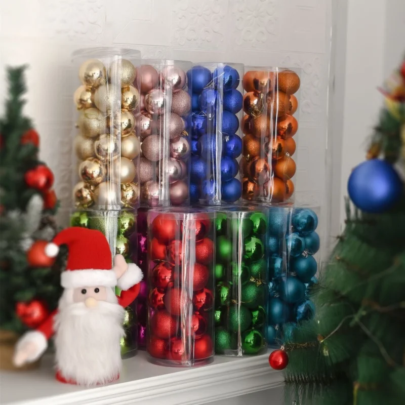 24/72PCS 4CM MINI Christmas Ball Ornaments Christmas Tree Red Green Gold Pink Christmas Ball DIY Ornaments Decoration Home Decor