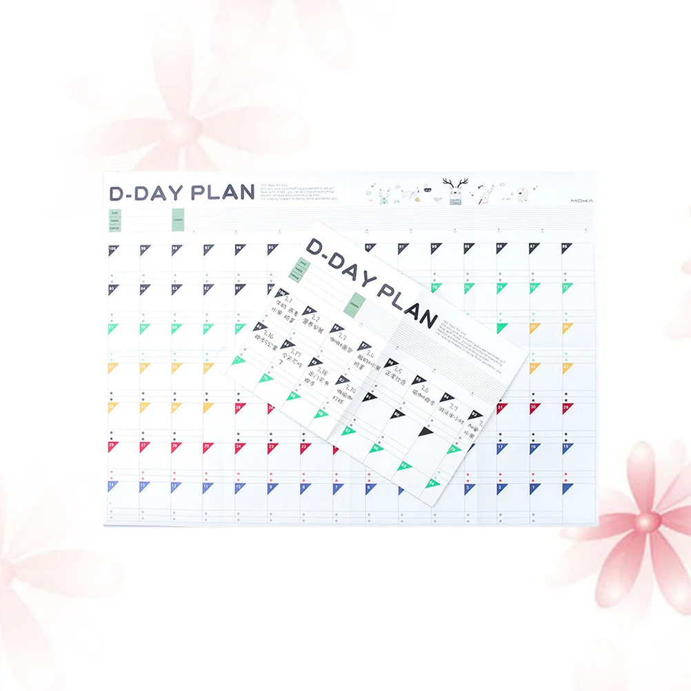 12 Pcs Countdown Calendar Planning Supplies Student Stationery Schedules Periodic Planner Learning