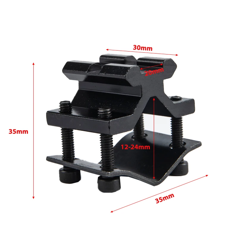 Tactical Adjustable Rail 20mm Barrel Mount Adapter For Scope Flashlight Laser