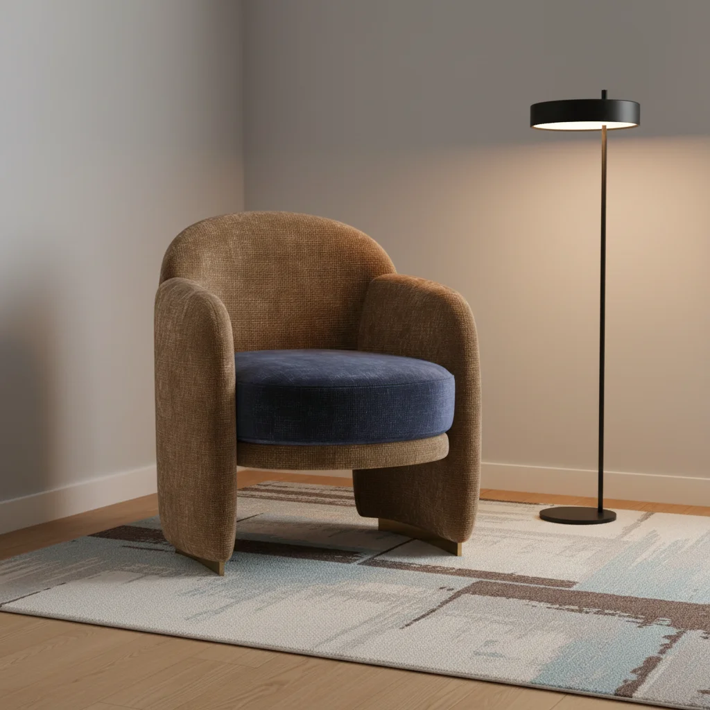 # Boucle Armchair With Luxe  Seat Cushion Eco-Friendly Waterproof Design For Home Office & Living Room