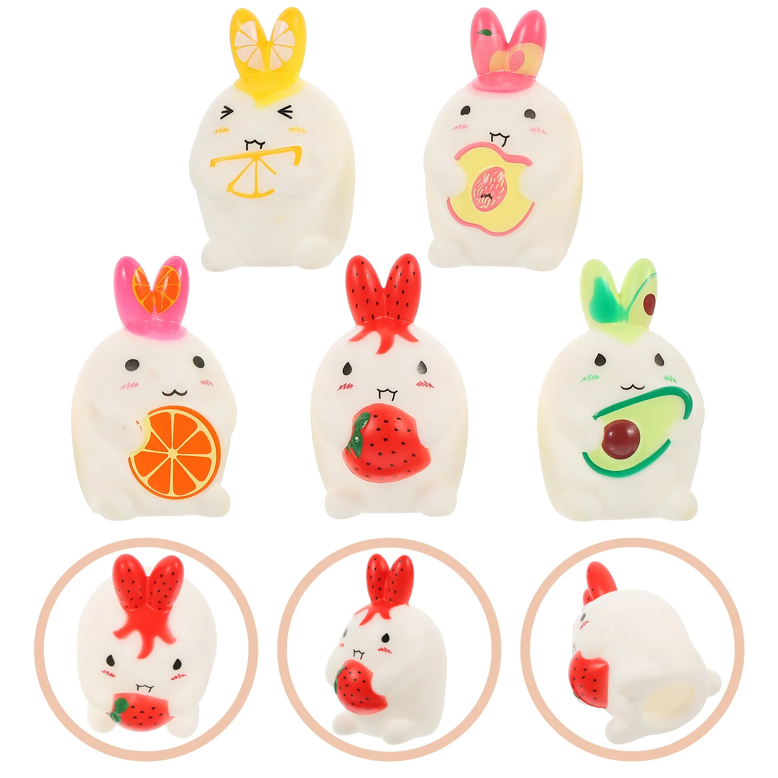 

5 Pcs Rabbit Finger Puppet Toys Cartoon Puppets Soft Rubber Kids Hand Parent-child