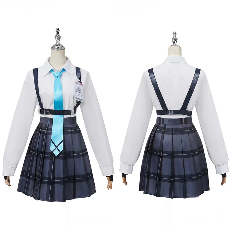 Takanashi Hoshino Costume Game Blue Archive Cosplay School JK Uniforms Top Skirts Wig Outfit Carnival Party Women Man Anime Suit