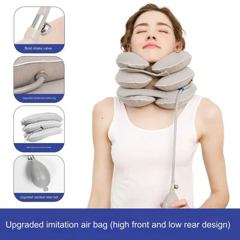 Cervical Retractor Treatment Neck Disease Pillow Stretching Inflatable Orthotic Neck Muscle Protection Cervical Brace Stretching