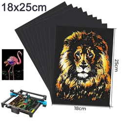 Laser Engraver Magic Color Rainbow Scratch Art Paper Card Set Random Color For Laser Engraving TTS-55 DIY Drawing Gift 18x25cm