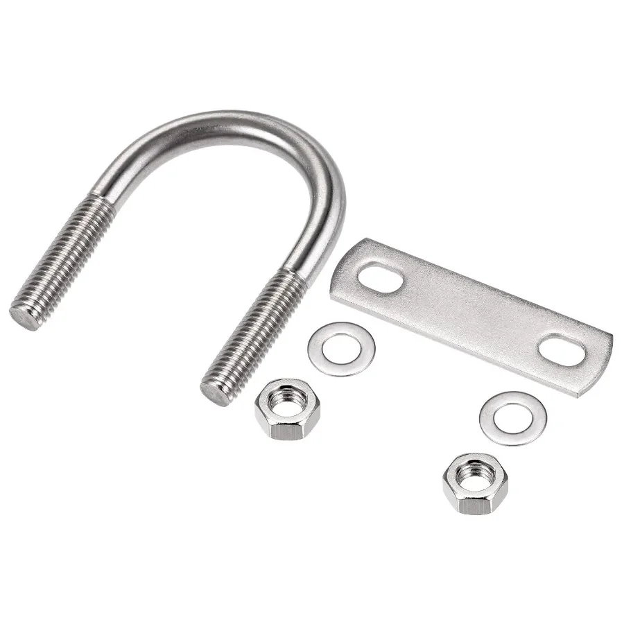 Bulloni a U 2 set M8x40x65mm Bullone a U rotondo in acciaio inossidabile 304 con accessori per tubi da costruzione