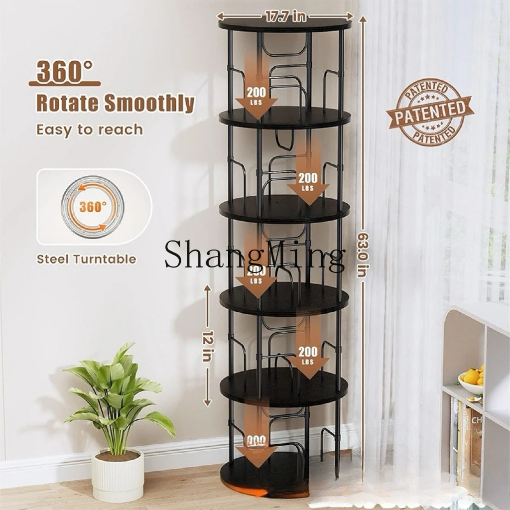 DSA Rotary Bookshelf Floor-to-ceiling circular shelf Multifunctional household simple storage storage rack