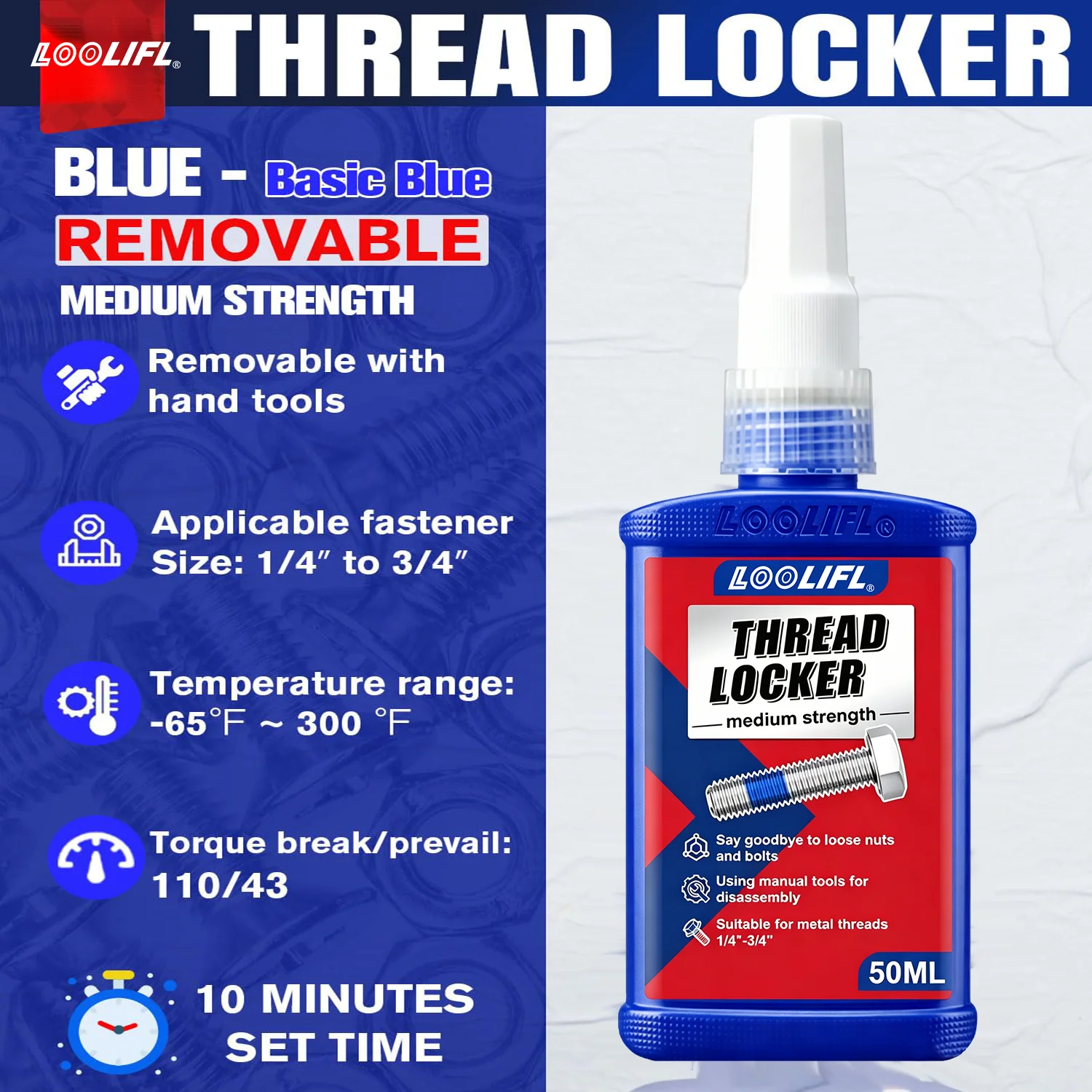 243 Blue 262 Anaerobic Screw Lock Glue Strong Anti-Loosening Threadlocker Screw Glue Quickly Cured Thread Locking Agent Adhesive