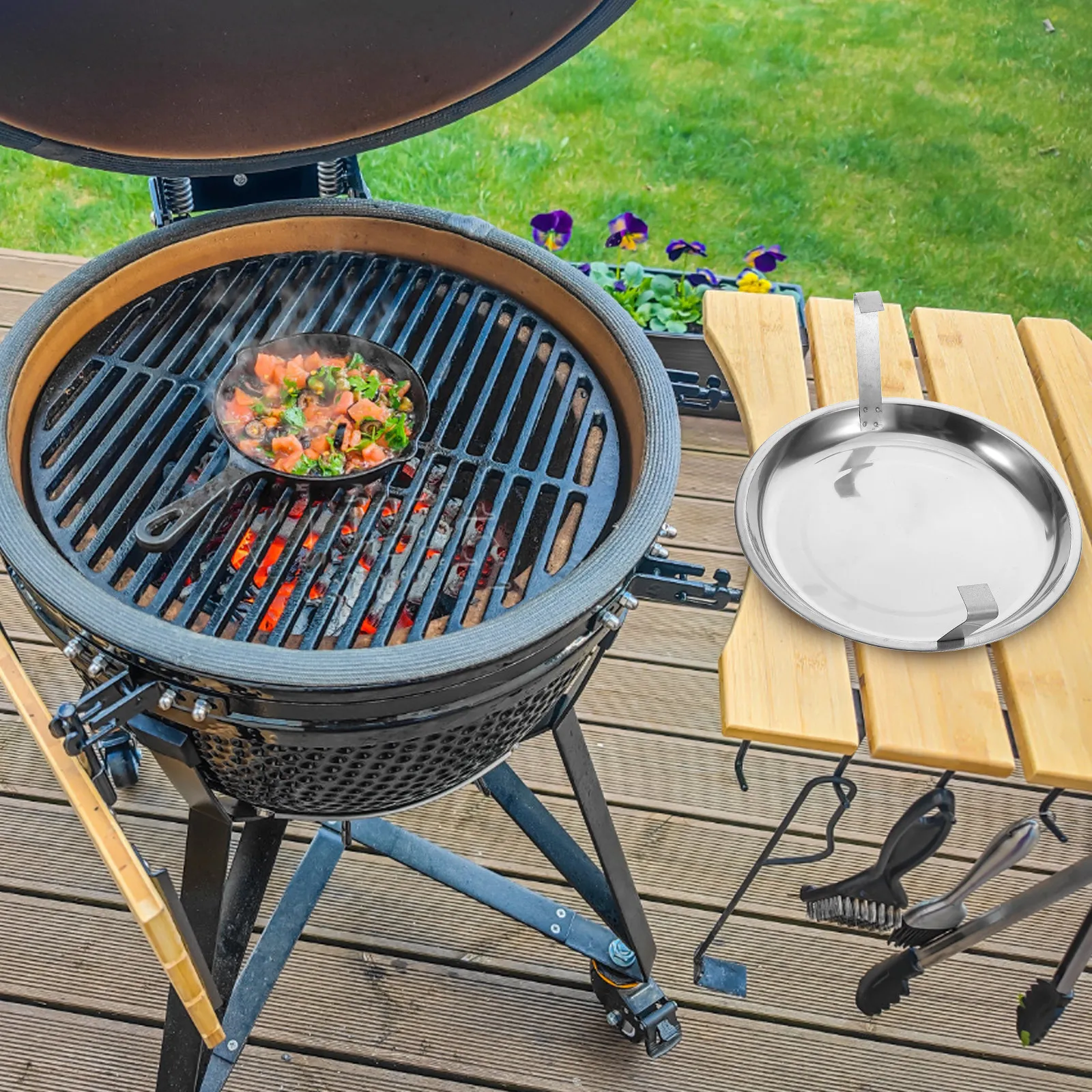 Charcoal Extinguisher Bucket Ash Pan for Korean Bbq Restaurant Commercial Grill Ash Collector Stainless Steel Fireproof Tray