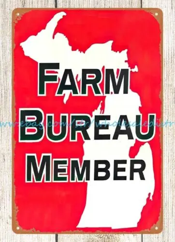 affordable house decor Farm Bureau Member metal tin sign