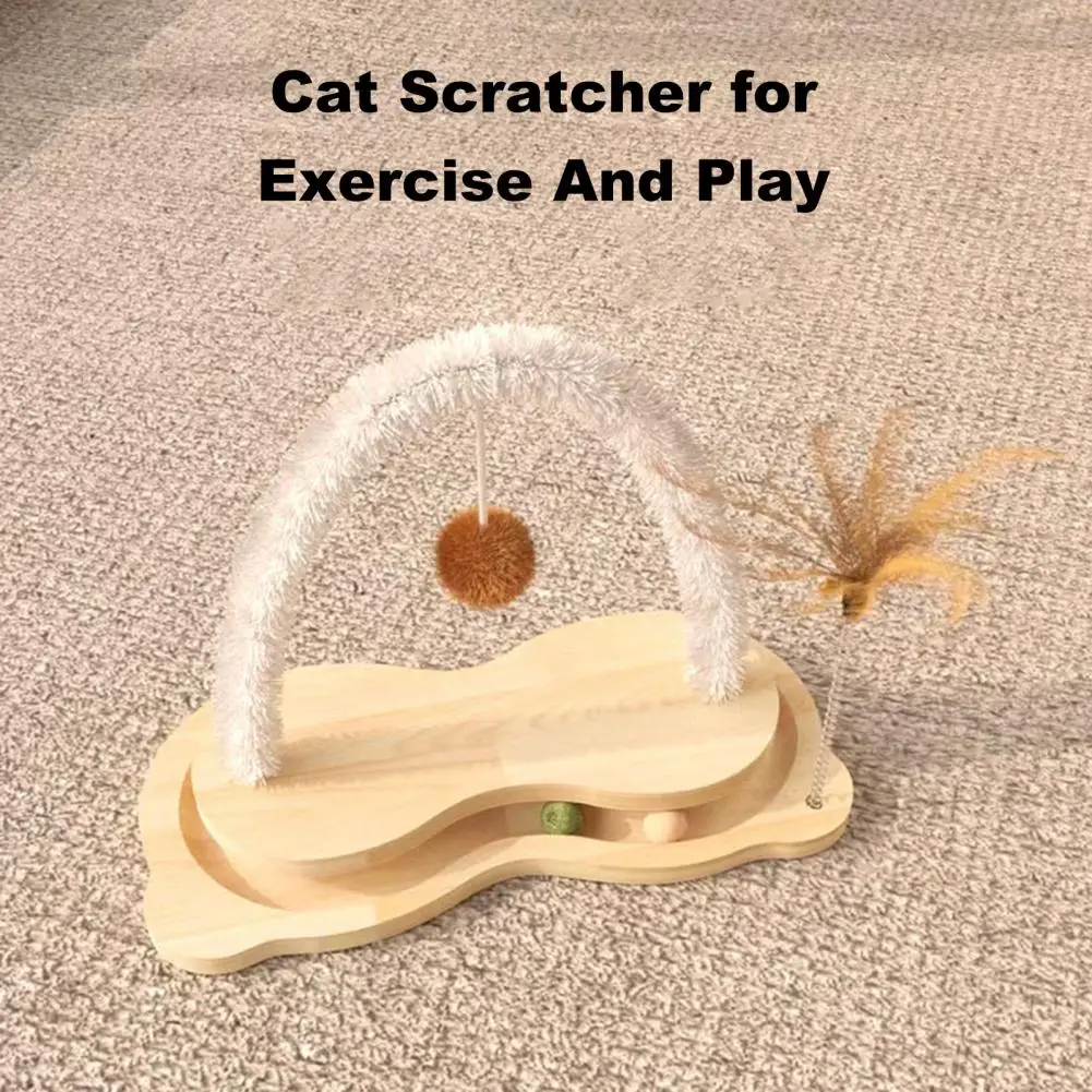 Cat Toy Cat Grooming Arch Toy with Plush Ball Scratcher Massager for Indoor Cats Self Groomer Hair Rubbing for Pet for Exercise