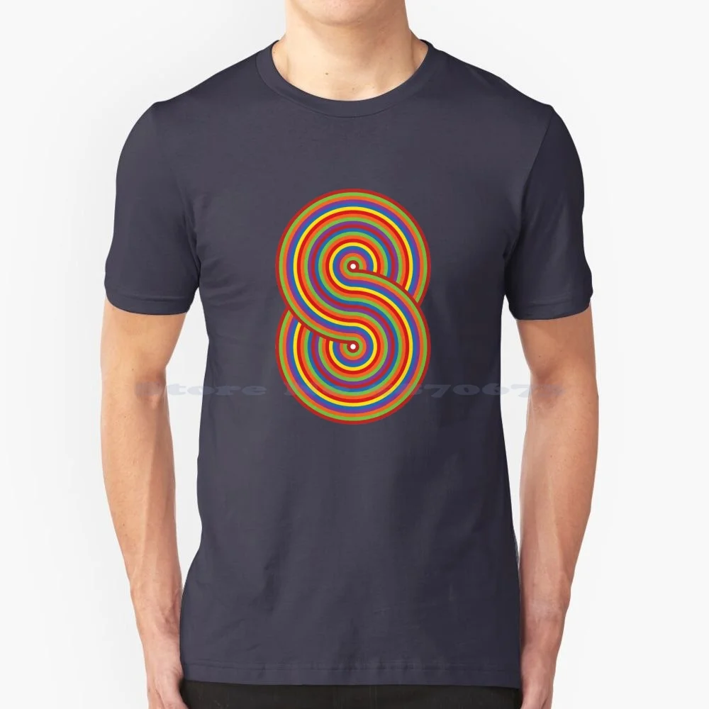 Sol Lewitt Figure 8 Colors T Shirt 100% Cotton Tee Infiniti Infinite Loop Sol Lewitt Figure 8 Stars Colors Street Art Graffiti