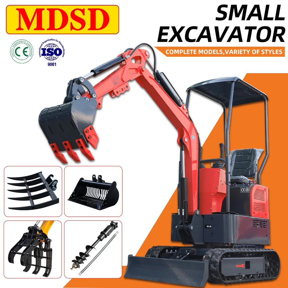 حفارات صغيرة 1.2 طن EPA EURO 5 DDP شحن حفار صغير هيدروليكي بالجملة رخيص 1.5 طن حفارة مدمجة مع مرفق #3