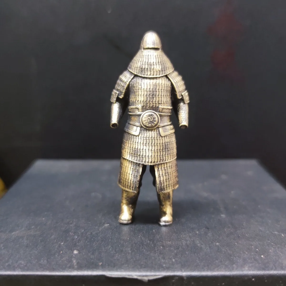 Vintage Brass Qin Warrior Miniature Figurine Ancient Armor Soldier Model Historical Diorama Desktop Decor Craft Gift