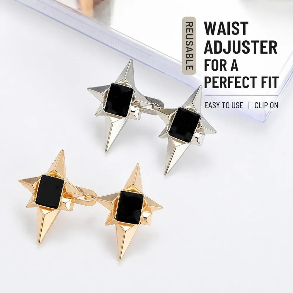 New Adjustable Waist Jeans Waist Tightener Four-Point Star No-Sew Waist Adjustment Pin Waist Buckle for Jeans