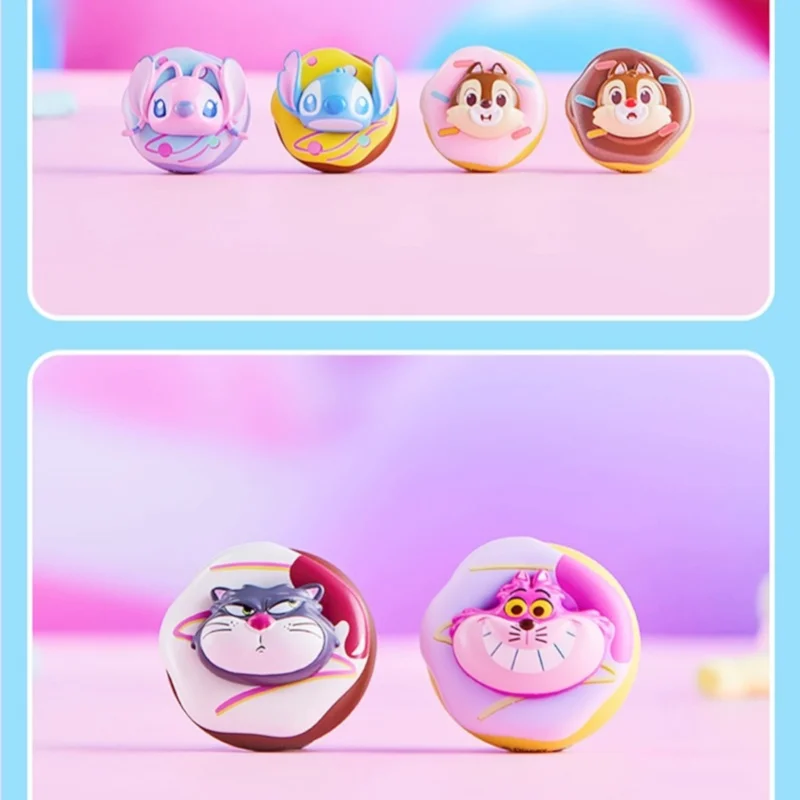 Miniso Mingchuang Youpin Disney Fun Donuts Theme Handmade Trendy Play Blind Box Gift Ornaments Refrigerator Sticker Toys Gifts