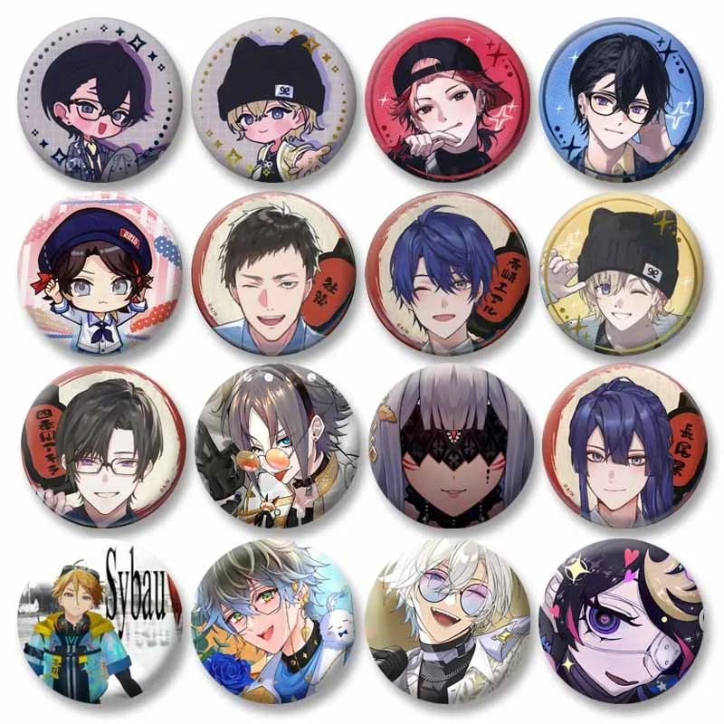 Juego de Anime NIJISANJI EN alfileres esmaltados lindos dibujos animados Kaelix Seible Alban Knox broches para ropa bolsa decoración insignia Accesorios