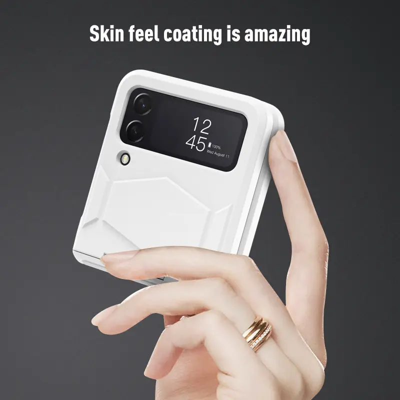 For Samsung Galaxy Z Flip 4 Metal Hinge All-Inclusive Shockproof Protection Case with Bracket Rugged Armor Cover for Z Flip 4