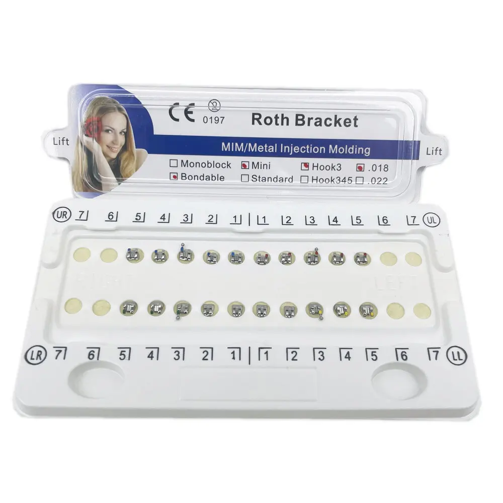 10Packs Dental Orthodontic Metal Bracket Braces Dental Mini Roth/MBT Bracket 022\