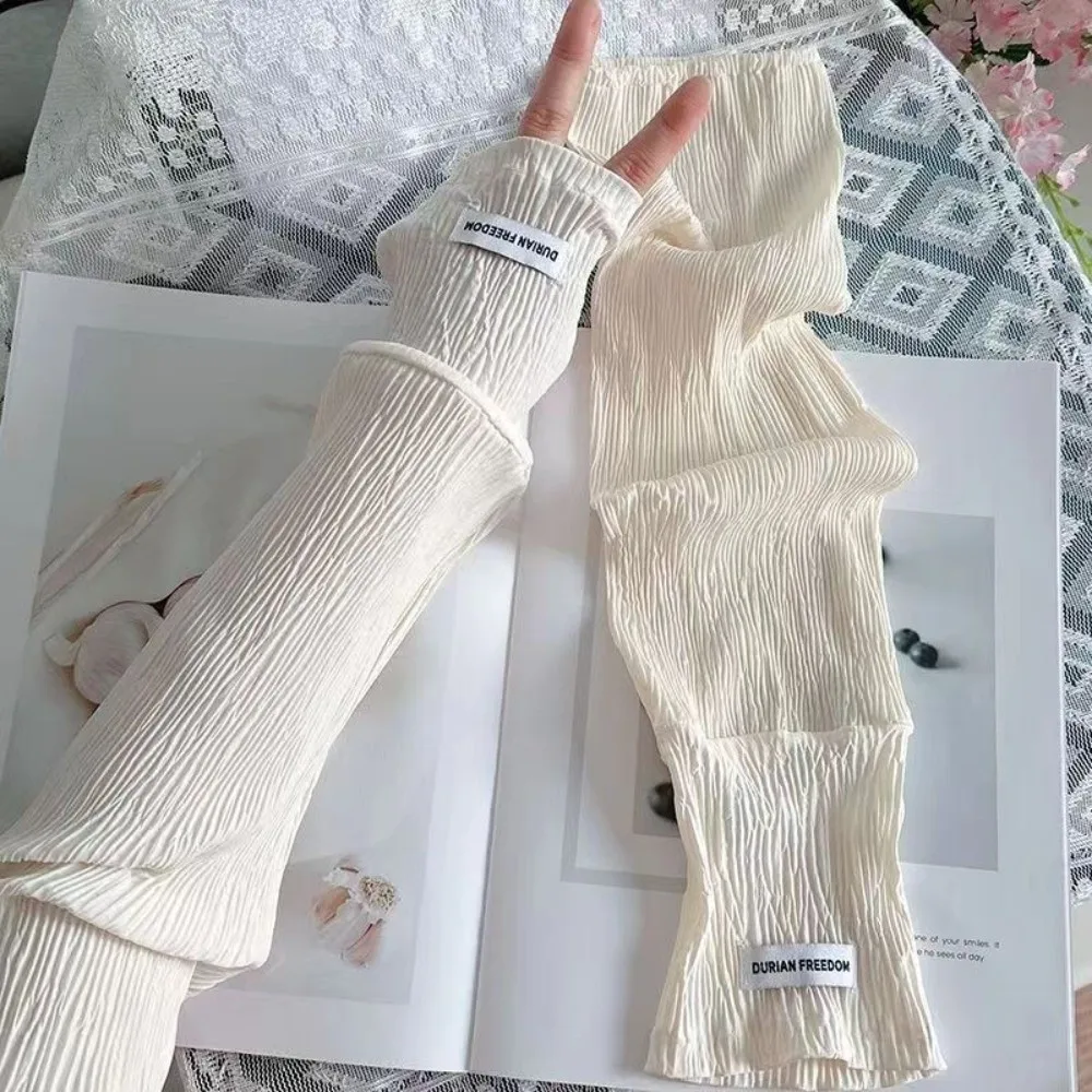 

Модные однотонные рукава из ледяного шелка: свободные, тонкие, охлаждающие, с защитой от солнца и УФ-излучения, для велоспорта