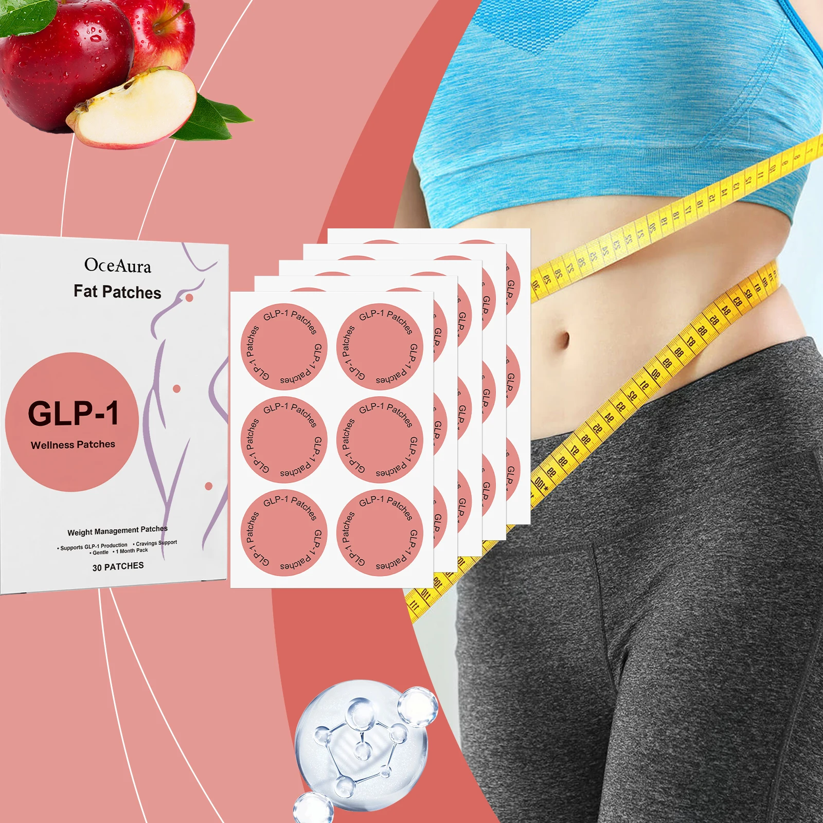 OceAura GLP 1 ירידת משקל ירידת סוכר בדם שליטה על התשוקה עיצוב גוף טיפוח שומן שורף ירידת משקל 30 יחידות