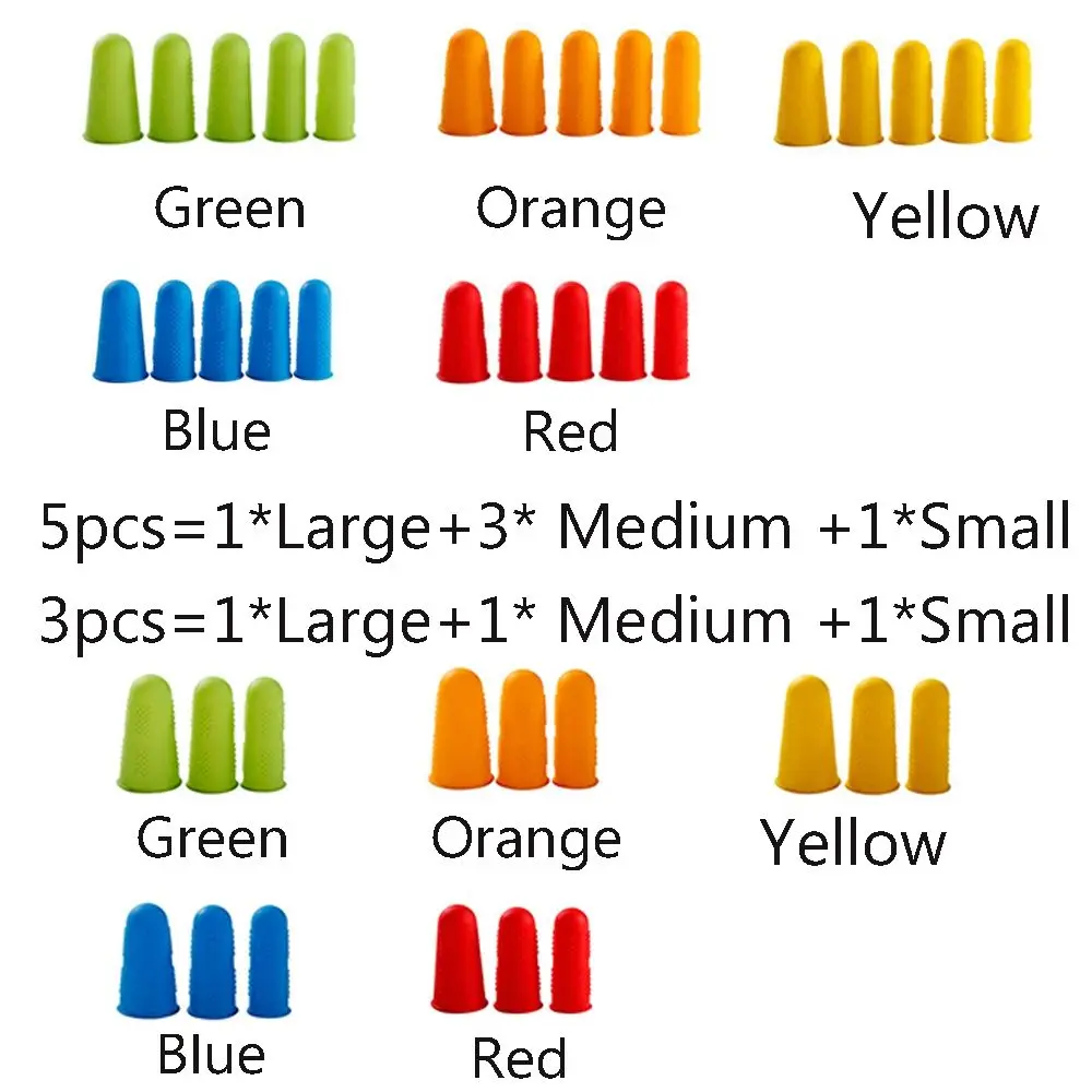 3pcs/5pcs Set Anti-cut Heat Resistant High Temperature Resistant Fingers Cover Finger Caps Kitchen Tools Finger Protector