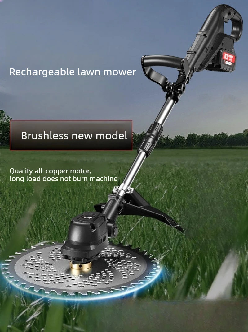 Electric Lawn Mower Rechargeable Small Home Lithium Battery Multifunctional Agricultural Harvesting Weeding Machine