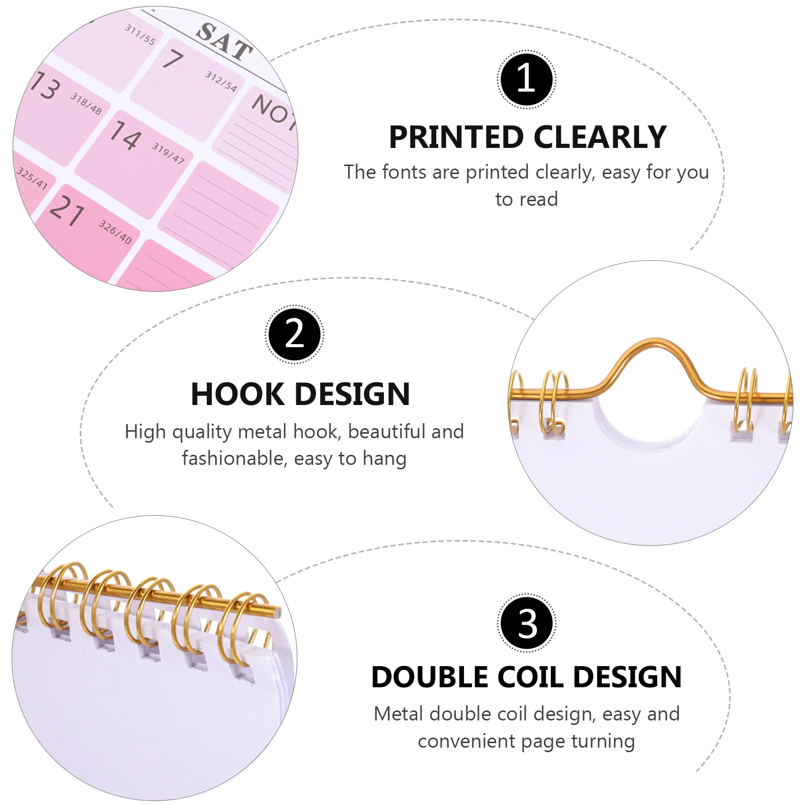 

1pc Wall 2021 English Edition Hanging Creative Notepad Paper Office Calendar Note Taking Calendar Chic Home Decoration
