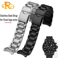 22mm Stainless Steel Strap For Tissot Speed Dare Black Warrior Steel Band T125.617 Series Original Curved Precision Steel Watch