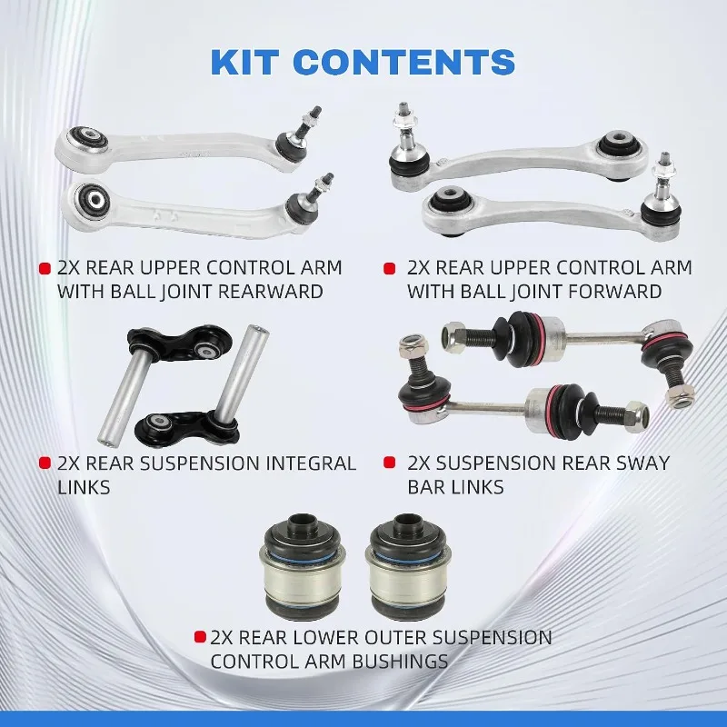 10pcs Rear Upper Control Arm Sway Bar Link Kit for BMW X5 X6 E70 E71 E72 F15 F16 F85 F86 ActiveHybrid XDrive 28i 30d 35i 40i 50i