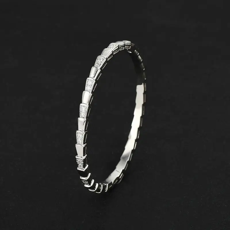 Korean New Exquisite Snake Bone Zircon Bracelet Elegant Fashion Simple Shiny Crystal Bracelet Women\'s Jewelry