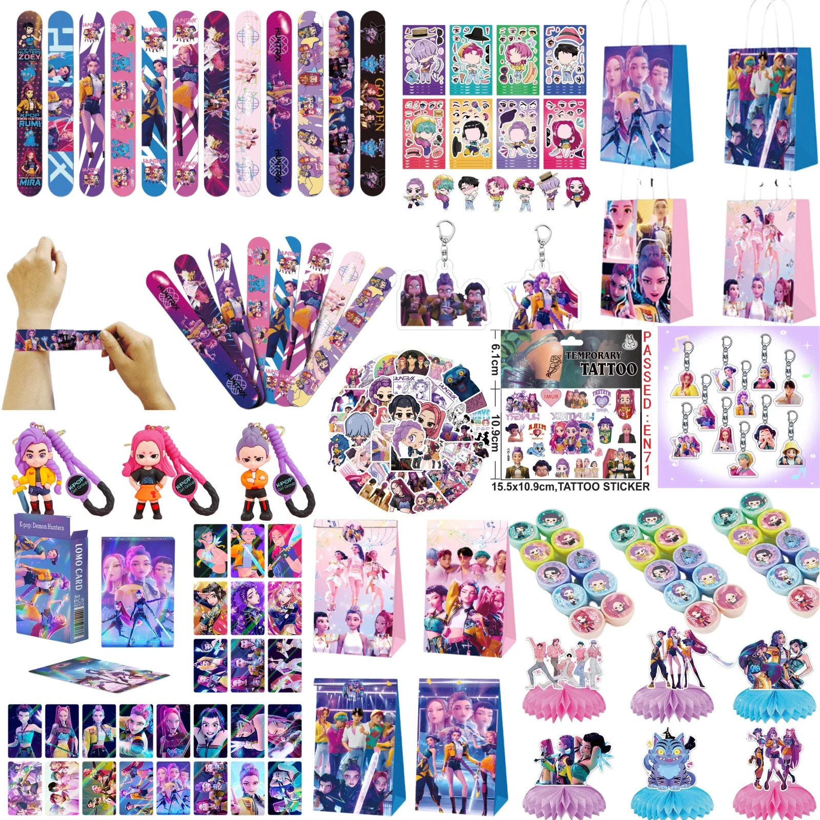 K-pop Hunter Girls Saja Boys Tampons de scellage pour cadeaux de fête, récompenses pour la classe des enfants, autocollants de tatouage, porte-clés, cadeau d'anniversaire