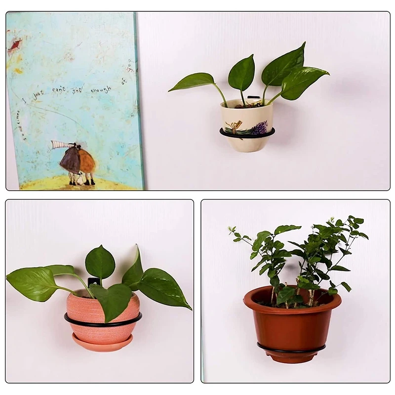 5 Inch (Approximately 12.7 Cm) Flower Pot Holder Ring Wall Mount 6-Piece Flower Pot Hook Hook Wall Mount Bracket