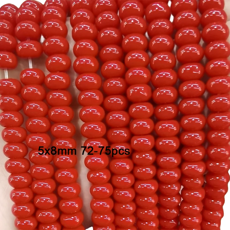المرجان الأحمر الحجر الطبيعي المعداد اسطوانة مستديرة الأوجه فضفاض الفضاء الخرز لصنع المجوهرات أساور يدوية أقراط الملحقات #3