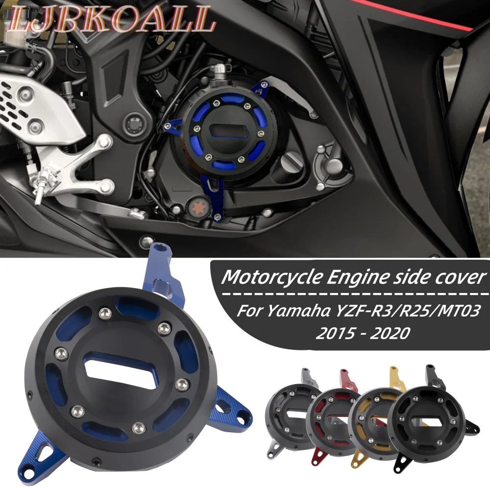 

2016 YZF R3 YZF-R 25 Engine Side Cover Motorcycle Engine Plug Stator Guard Cover Slider for Yamaha MT03 MT-03 MT 03 2015-2022 21