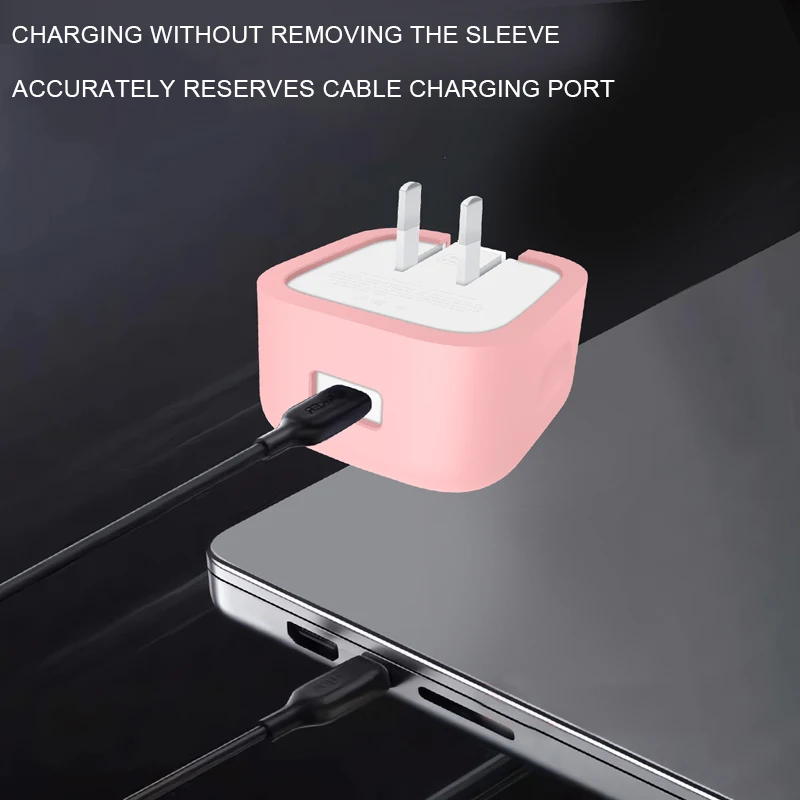 غطاء حماية من السيليكون لهاتف Apple 40W USB-C محول الطاقة مقاوم للصدمات والغبار