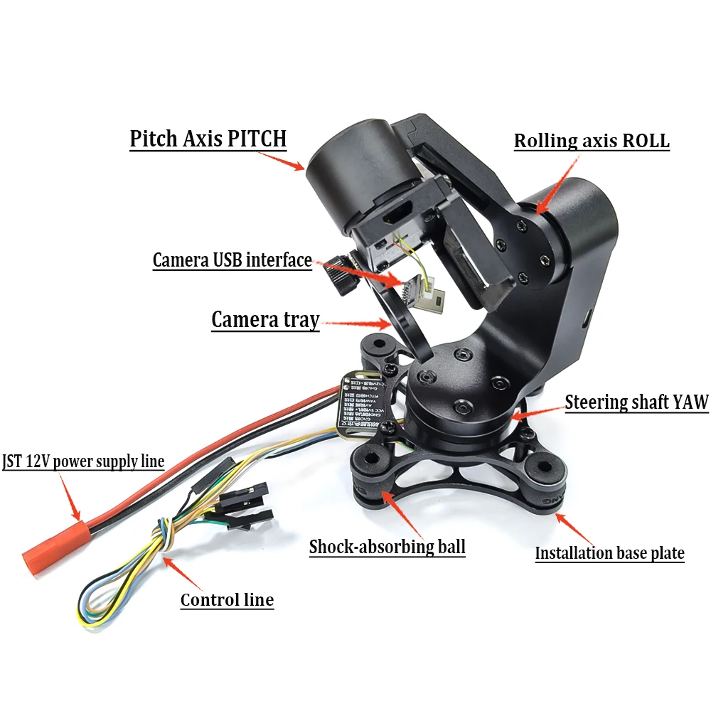 Cardán sin escobillas serie GOPRO, 2 ejes, 3 ejes con controlador para Dron con cámara FPV