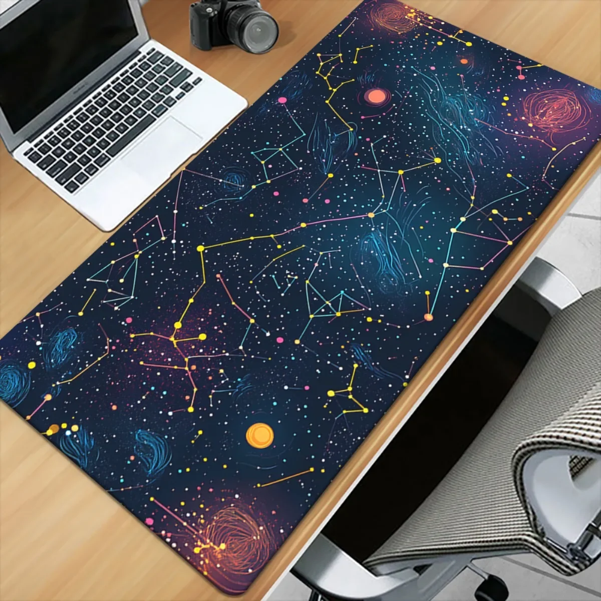 Rutschfeste Gummi-Mausmatte mit Traumhafter Sternbild-Verzierung für Büro-Schreibtisch, Gaming-Tastatur und PC-Gamer Täglicher Gebrauch