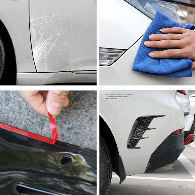 Car Universal Carbon Color Fender Trim Car Sticker Shark Gills Simulation Exhaust Side Intake Hood Body Sticker Accessories - view 4