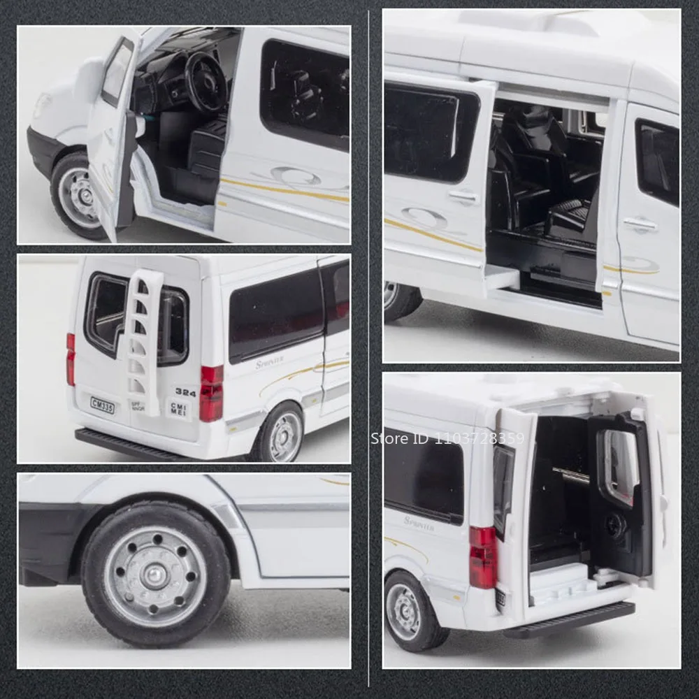 1:32 Bilancia Sprinter Ambulanza Modello di Auto Giocattoli In Lega Pressofusa Suono Luce Porte Aperta Tirare Indietro Pneumatici di Gomma Macchinine Regali Per Bambini