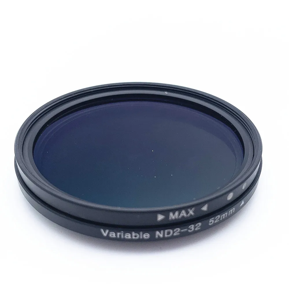 ND2-32 Adjustable ND Camera Lens Filter 52mm 1-5 Stops Variable Neutral Density Filter for Canon Nikon Sony Lenses ND2 to ND32