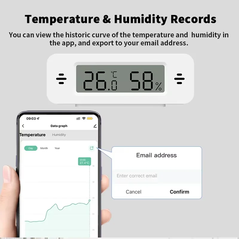 Tuya WiFi  Zigbee Humidity Temperature sensor For tuya Smart Home APP Remote Work with google home assistant alexa