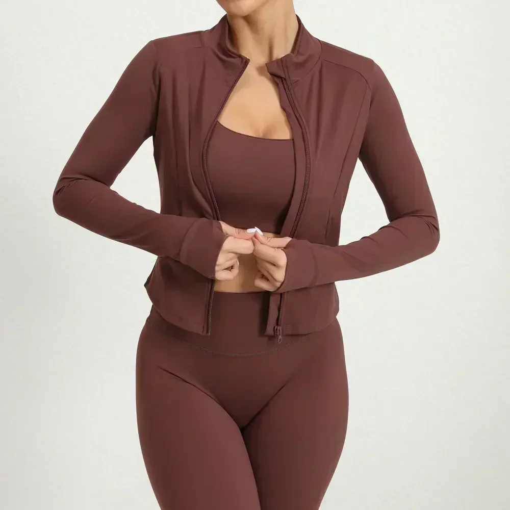

Woman's Sports Jacket with Zipper, Tight Yoga Clothing Sports Running Coat, Training and Exercise Gym Rashguard Women's Fitness