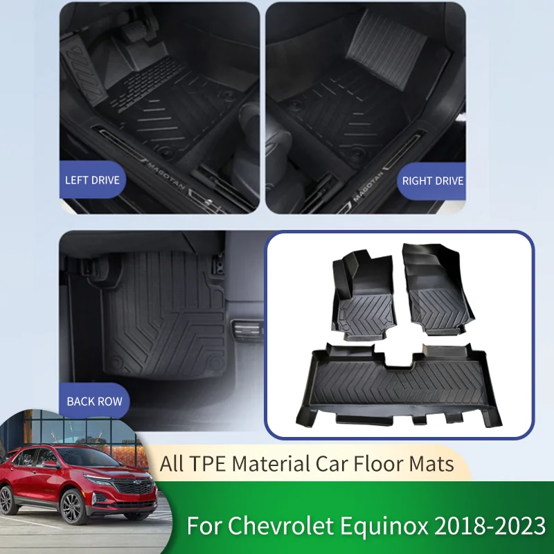 

TPE Car Waterproof Non-slip Floor Mats Full Surround Protective Liner Foot Pad Carpet for Chevrolet Holden Equinox MK3 2018~2023