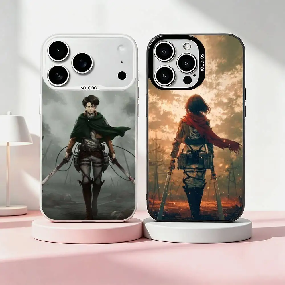 Attack-K on Titan A-Anime  Phone Case For iPhone 17,16,15,14,13,12,11 Plus,Pro Max,XS,Colorful Silver Black