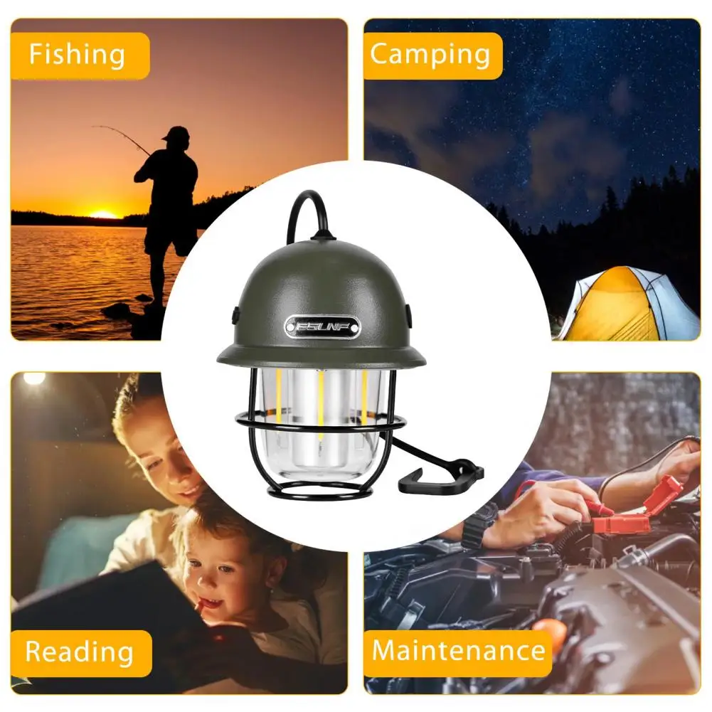 Rainproof Camping Lantern Dimming Camping Light Waterproof Dimmable Led Camping Lamp Retro Hanging Tent Lantern for Outdoor