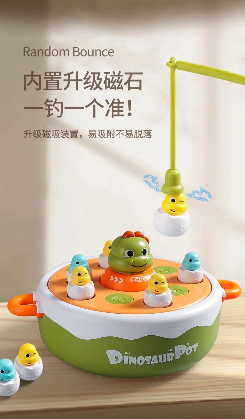 Electric Magnetic Dinosaur Fishing Toy - Multi-Functional Parent-Child Interactive Educational Toy for Boys & Girls 3-10 Years